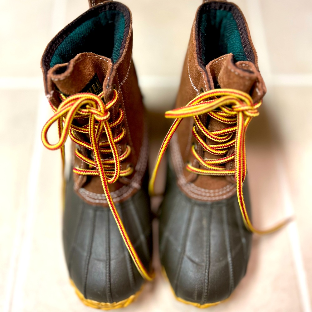 Duckhead Rubber/Leather Boots, duck boots, dark brown, tan w/green plaid lining